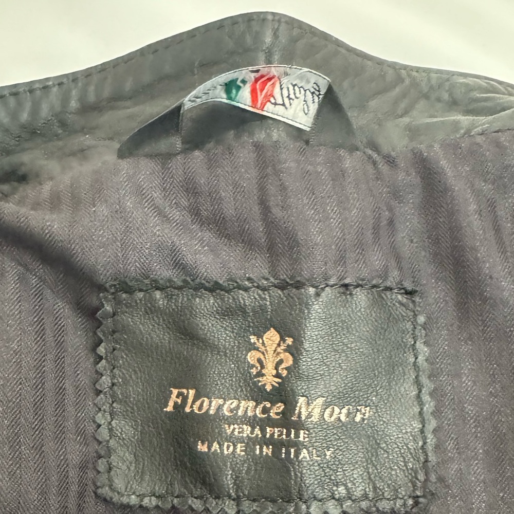 🇮🇹 NWT Florence Moon Men’s Leather Jacket from Italy - Picture 4 of 6